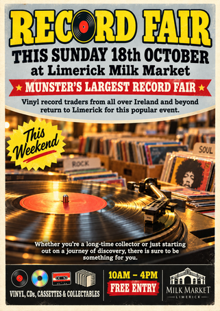 Bon Appétit Catering in Limerick: Let the Good Times Spin! Record Fair Returns to the Milk Market – Sunday 18th October!